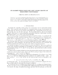 Galois Groups of Eisenstein Polynomials Whose Ramification