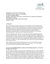 Introduction Can You Describe Merit Network's Cybersecurity Training Programs, Such As the Michigan Cyber Range?