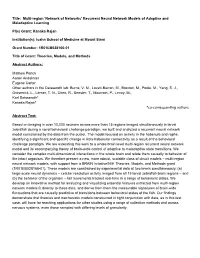 Multi-Region 'Network of Networks' Recurrent Neural Network Models of Adaptive and Maladaptive Learning