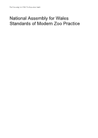 National Assembly for Wales Standards of Modern Zoo Practice