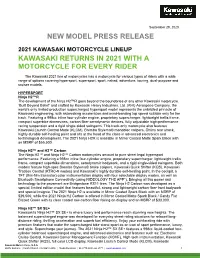 New Model Press Release Kawasaki Returns in 2021