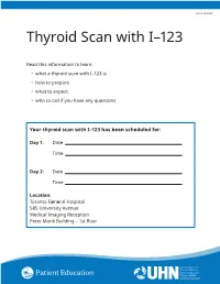 Thyroid Scan with I–123