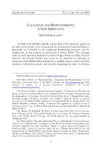 Causation and Responsibility: a New Direction
