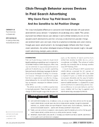 Consumer Click Through Behavior Across Devices in Paid Search Advertising