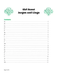Girl Scout Jargon and Lingo