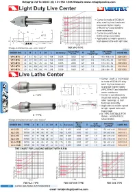 Light Duty Live Center Live Lathe Center