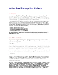 Native Seed Propagation Methods