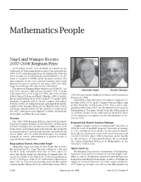 NOTICES of the AMS VOLUME 57, NUMBER 9 Mathematics People Thirty-Five Years