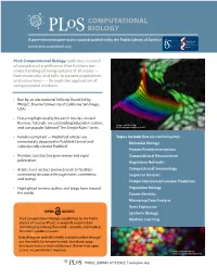 Plos Computational Biology Publishes Research of Exceptional