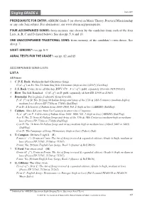 Singing Syllabus 2014