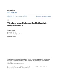 A View-Based Approach to Relaxing Global Serializability in Multidatabase Systems