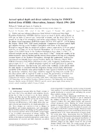 Aerosol Optical Depth and Direct Radiative Forcing for INDOEX Derived from AVHRR: Observations, January–March 1996–2000 William R