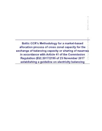 Baltic CCR's Methodology for a Market-Based Allocation Process of Cross