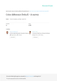 Color Difference Delta E - a Survey