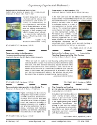 Experiencing Experimental Mathematics