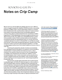 Notes on Crip Camp