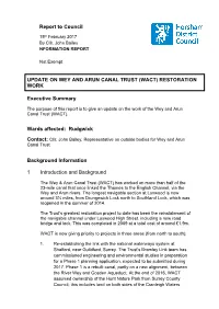 Report to Council UPDATE on WEY and ARUN CANAL TRUST (WACT