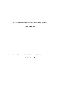 The Effect of Studying a Course in Miracles on Mental Well-Being