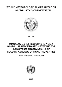 Wmo/Gaw Experts Workshop on a Global Surface-Based Network for Long Term Observations of Column Aerosol Optical Properties
