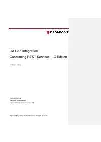 CA Gen Integration Consuming REST Services – C Edition