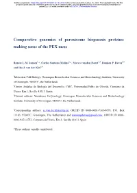 Comparative Genomics of Peroxisome Biogenesis Proteins: Making Sense of the PEX Mess