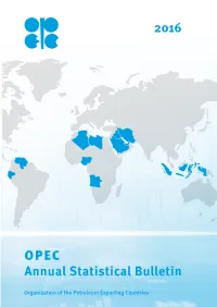 OPEC Annual Statistical Bulletin 2016