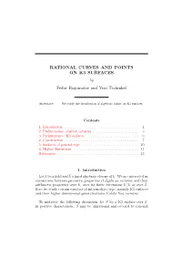 RATIONAL CURVES and POINTS on K3 SURFACES by Fedor Bogomolov and Yuri Tschinkel