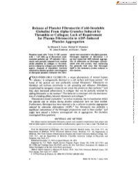 Release of Platelet Fibronectin (Cold-Insoluble Globulin) From
