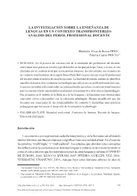 Research on Language Teaching in a Cross-Border Context: Analysis of the Professional Language Teacher Profile.Alfa , São Paulo, V.62, N.2, P.345-360, 2018