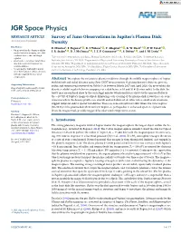Survey of Juno Observations in Jupiter's Plasma Disk: Density