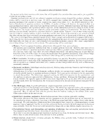 Syllabus & Lecture Notes