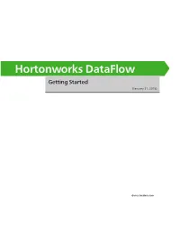 Hortonworks Dataflow Getting Started (January 31, 2018)