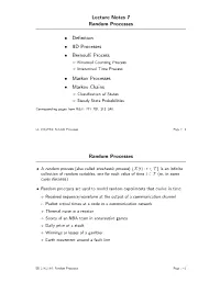 Lecture Notes 7 Random Processes • Definition • IID Processes