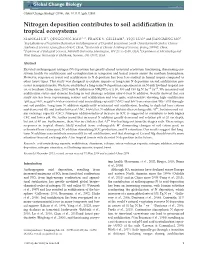 Nitrogen Deposition Contributes to Soil Acidification in Tropical Ecosystems