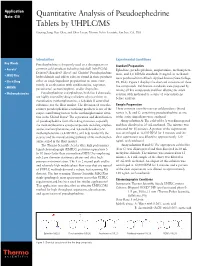 Quantitative Analysis of Pseudoephedrine Tablets by UHPLC/MS
