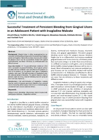 Successful Treatment of Persistent Bleeding from Gingival Ulcers in An