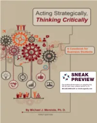 Acting Strategically, Thinking Critically a Casebook for Business Students