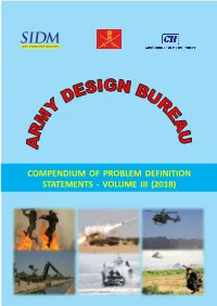 COMPENDIUM of PROBLEM DEFINITION STATEMENTS - VOLUME III (2018) I Serial Topics Problem Pages No Statement No
