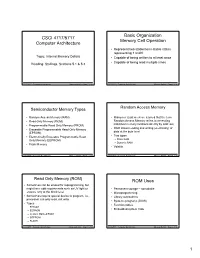 CSCI 4717/5717 Computer Architecture Basic Organization