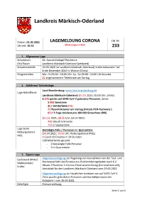 LAGEMELDUNG CORONA Lfd