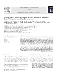 Multiple Asteroid Systems: Dimensions and Thermal Properties from Spitzer Space Telescope and Ground-Based Observations Q ⇑ F