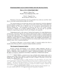 Purchase Price Allocation in Real Estate Transactions