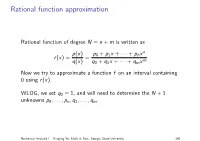 Rational Function Approximation