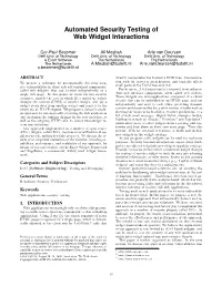 Automated Security Testing of Web Widget Interactions