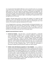 (CSR) Policy Strives to Transform India Into a Risk-Aware Society from Being a Risk-Averse Society