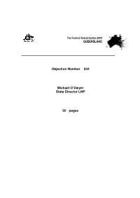 Electorate Changes" Appendix 5) That Being Moved from Division Is a Regional Interest Disadvantage