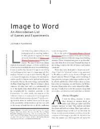 Image to Word an Abecedarian List of Games and Experiments