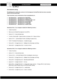 Leichhardt DCP Amendment Listing