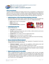 Lockout/Tagout