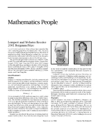 Mathematics People, Volume 48, Number 9
